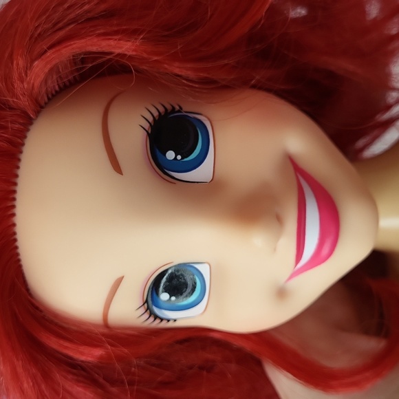 Disney Princess Little Mermaid Ariel Hair Styling Head Just Play 6" - Picture 11 of 14